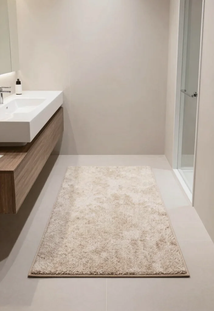 14 Bathroom Rug Placement Ideas That Actually Work 52 14 Bathroom Rug Placement Ideas That Actually Work - 12. Floating Rug Effect 1
