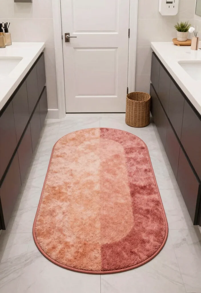 14 Bathroom Rug Placement Ideas That Actually Work 53 14 Bathroom Rug Placement Ideas That Actually Work - 13. Unique Shapes for Interest 1