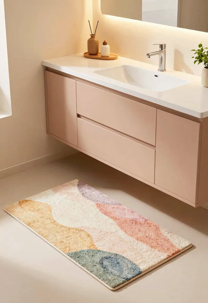14 Bathroom Rug Placement Ideas That Actually Work 13 14 Bathroom Rug Placement Ideas That Actually Work - 3. Under the Sink Style 1