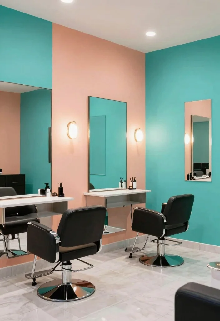 14 Beauty Salon Wall Decor Ideas That Wow Clients 32 14 Beauty Salon Wall Decor Ideas That Wow Clients - 12. Sophisticated Color Blocks 1