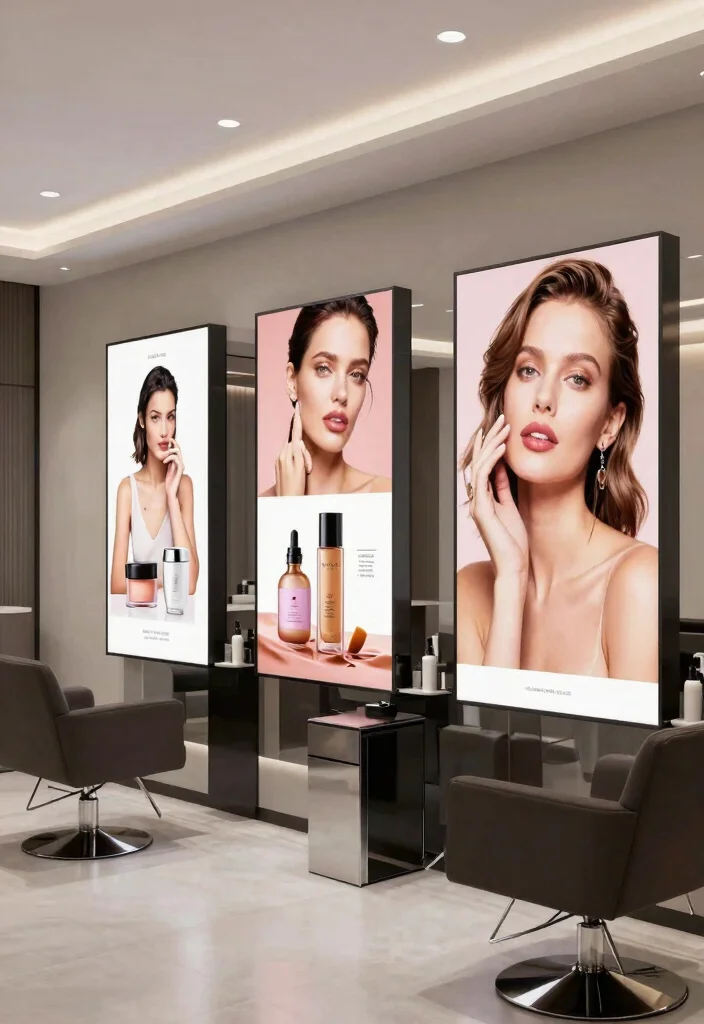 14 Beauty Salon Wall Decor Ideas That Wow Clients 43 14 Beauty Salon Wall Decor Ideas That Wow Clients - 13. Customizable Digital Art Displays 1