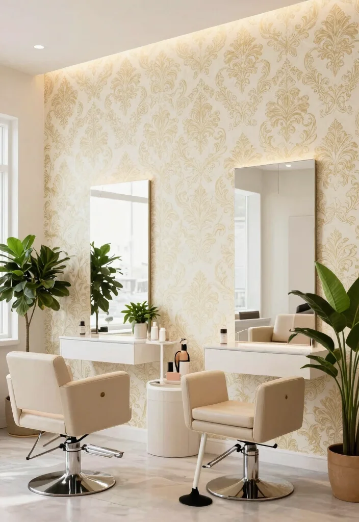 14 Beauty Salon Wall Decor Ideas That Wow Clients 4 14 Beauty Salon Wall Decor Ideas That Wow Clients - 4. Luxurious Wallpaper 1