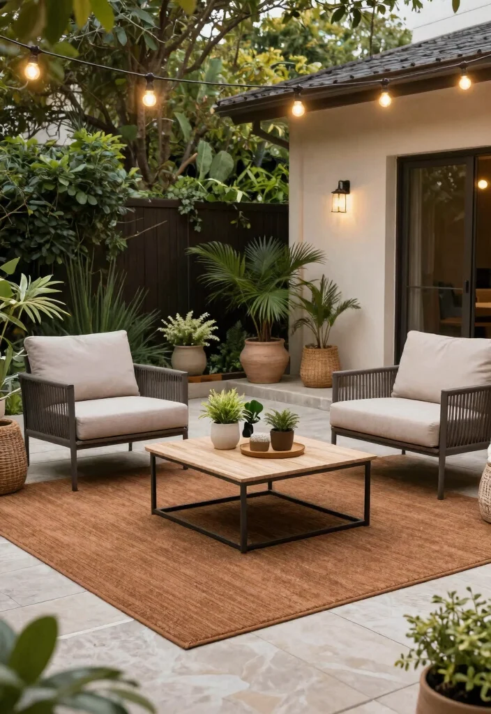 14 Brown Rug Texture Ideas With Cozy Earthy Vibes - 12. Outdoor Rugs 1