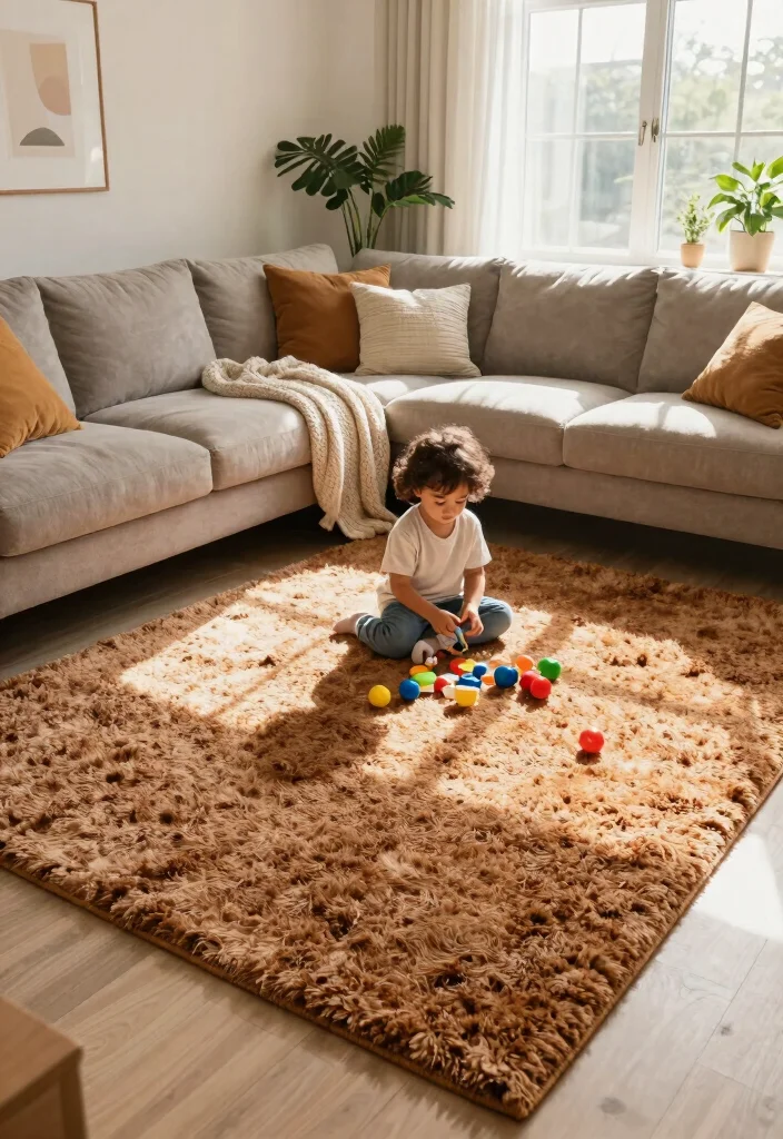 14 Brown Rug Texture Ideas With Cozy Earthy Vibes - 3. Shaggy Rugs 1