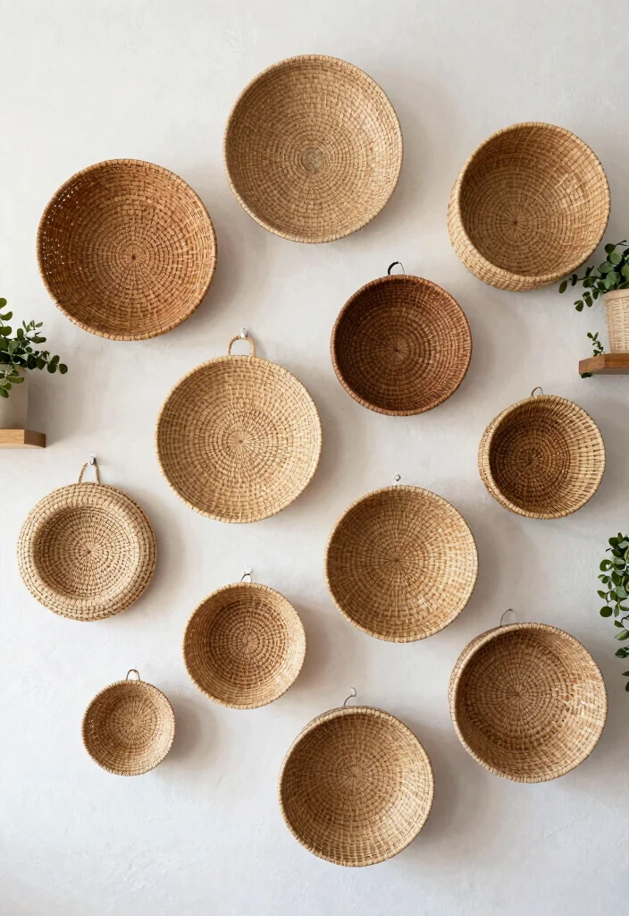 14 Circular Wall Decor Ideas That Soften Your Space - 1. Woven Wall Baskets 1