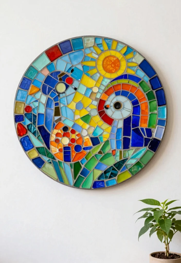 14 Circular Wall Decor Ideas That Soften Your Space - 10. Circular Mosaic Art 1