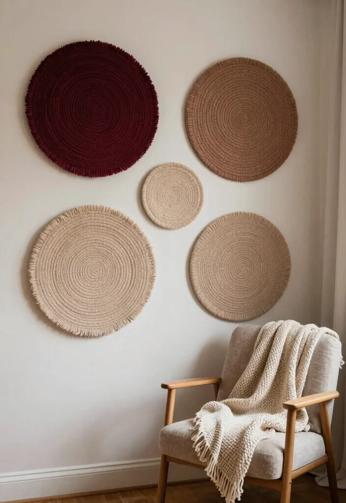 14 Circular Wall Decor Ideas That Soften Your Space - 9. Circular Textile Art 1