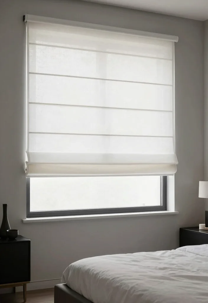 14 Cute Curtains Bedroom Ideas That Feel Dreamy - 12. Chic Roman Shades 1