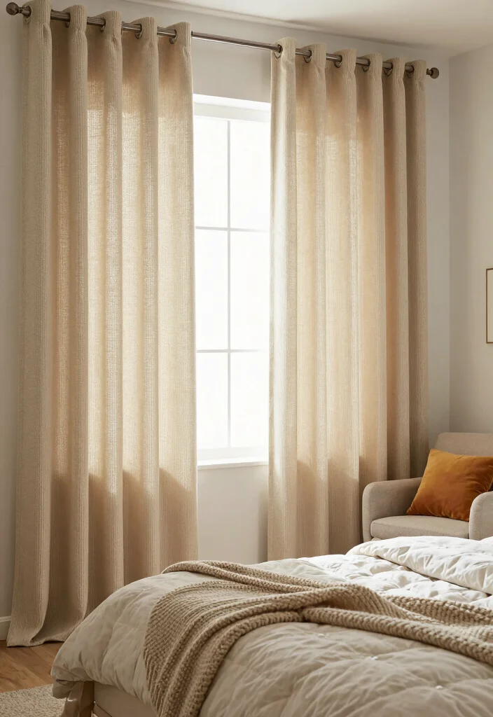 14 Cute Curtains Bedroom Ideas That Feel Dreamy - 3. Cozy Knitted Textures 1