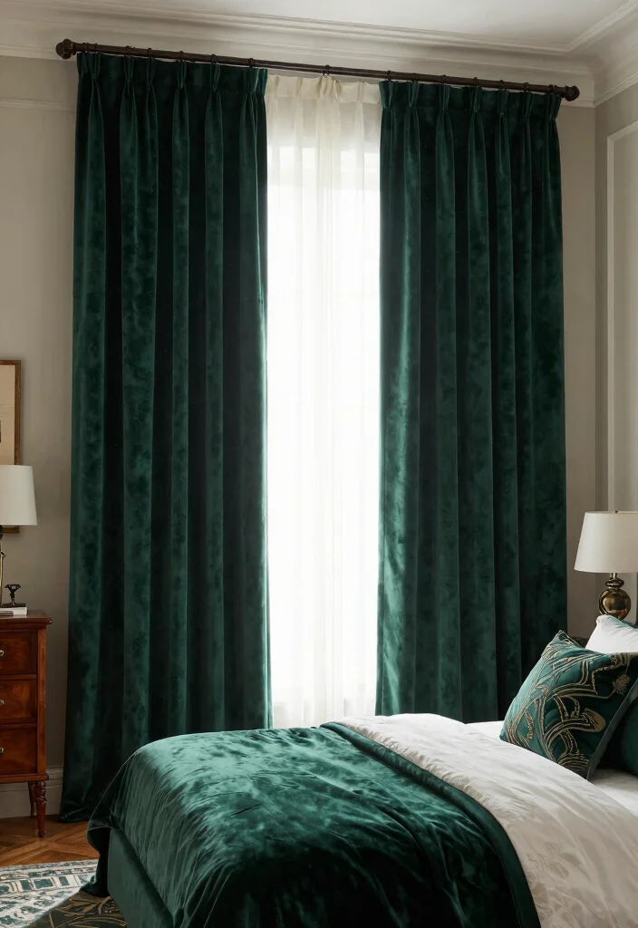 14 Cute Curtains Bedroom Ideas That Feel Dreamy - 8. Elegant Velvet Touch 1