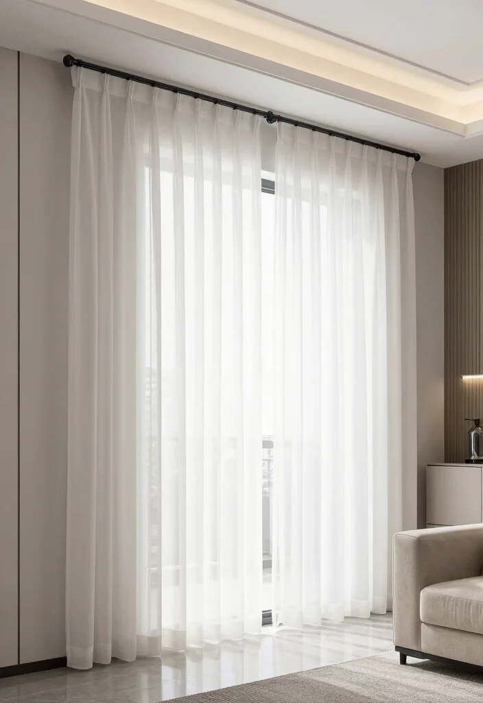 14 Different Ways to Hang Curtains Ideas for a Unique Style - 11. Magnetic Curtain Rods for Easy Adjustment 1