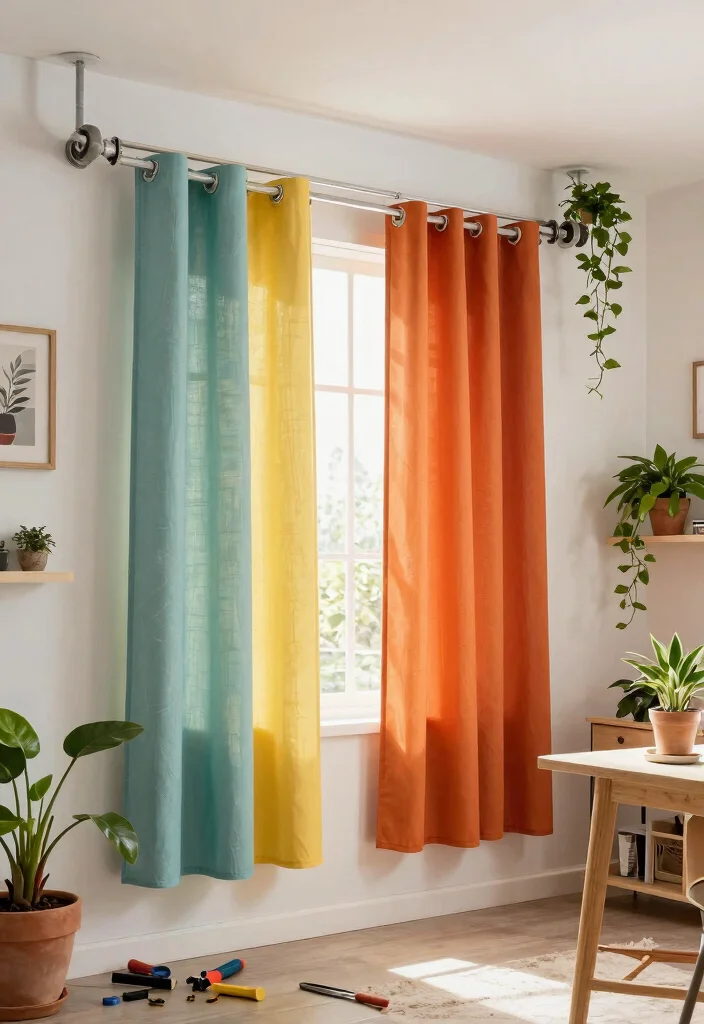 14 Different Ways to Hang Curtains Ideas for a Unique Style - 9. DIY Curtain Rods from Recycled Materials 1