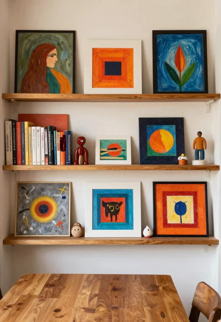 14 Dining Room Shelf Decor Ideas That Impress Guests 25 14 Dining Room Shelf Decor Ideas That Impress Guests - 5. Personal Artwork 1