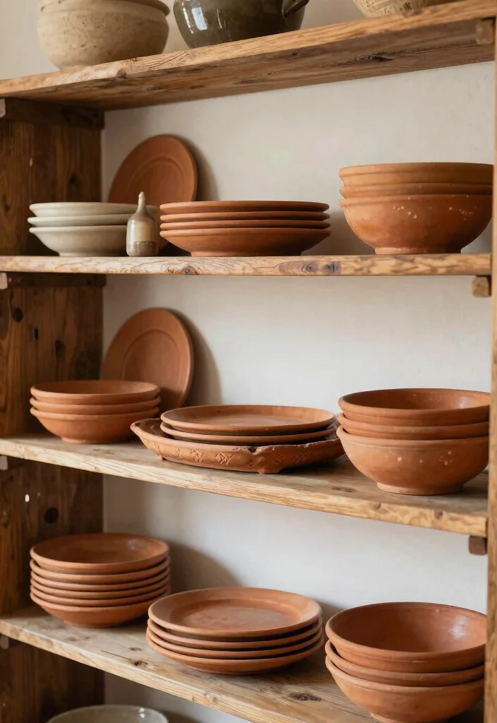 14 Dining Room Shelf Decor Ideas That Impress Guests 26 14 Dining Room Shelf Decor Ideas That Impress Guests - 6. Rustic Tableware 1