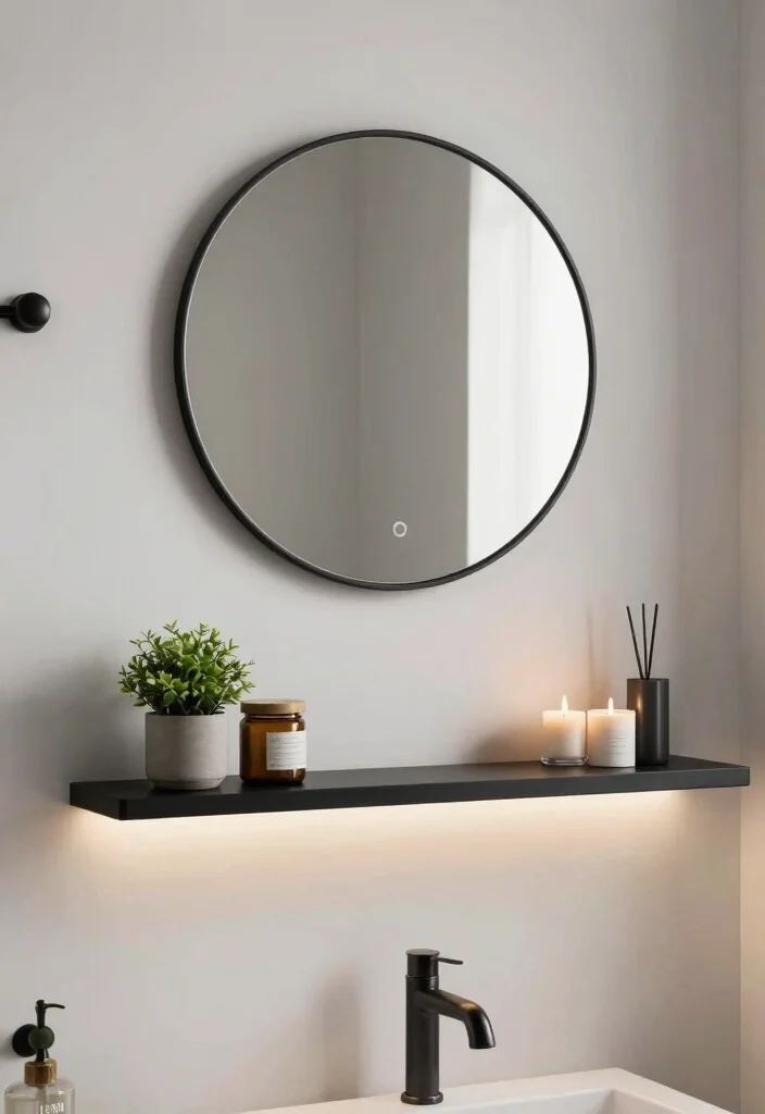 14 Mirror With Shelf Underneath Ideas That Save Space Stylishly 1 14 Mirror With Shelf Underneath Ideas That Save Space Stylishly - 1. Chic Bathroom Oasis 1