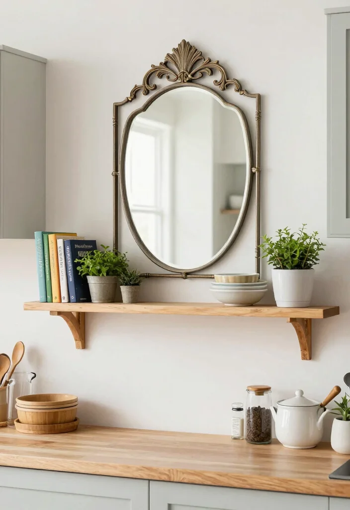 14 Mirror With Shelf Underneath Ideas That Save Space Stylishly 40 14 Mirror With Shelf Underneath Ideas That Save Space Stylishly - 10. Stylish Kitchen Space 1