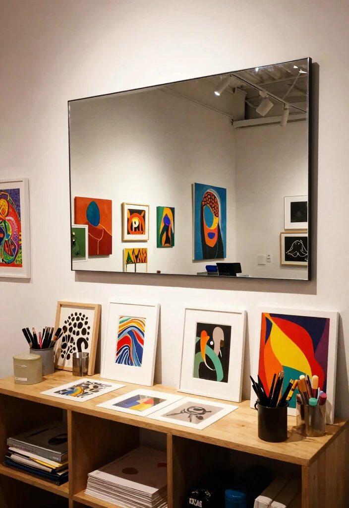 14 Mirror With Shelf Underneath Ideas That Save Space Stylishly 64 14 Mirror With Shelf Underneath Ideas That Save Space Stylishly - 14. Artistic Display 1