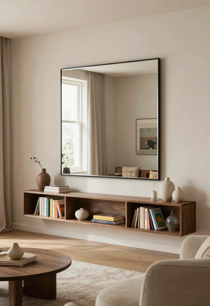 14 Mirror With Shelf Underneath Ideas That Save Space Stylishly 34 14 Mirror With Shelf Underneath Ideas That Save Space Stylishly - 4. Living Room Charm 1