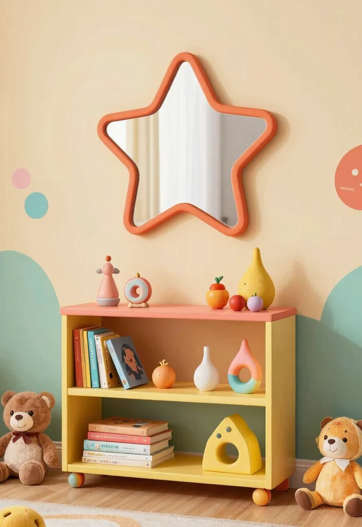 14 Mirror With Shelf Underneath Ideas That Save Space Stylishly 35 14 Mirror With Shelf Underneath Ideas That Save Space Stylishly - 5. Playful Kids' Room 1