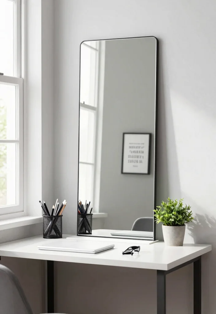 14 Mirror With Shelf Underneath Ideas That Save Space Stylishly 36 14 Mirror With Shelf Underneath Ideas That Save Space Stylishly - 6. Office Inspiration 1