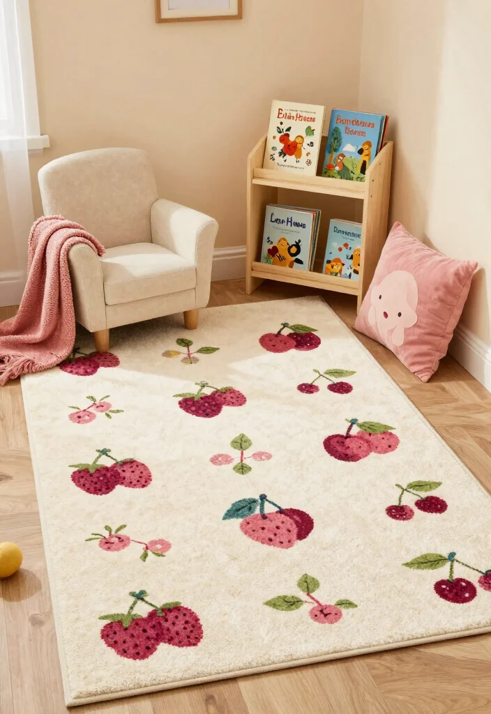 15 Berry Avenue Decals Rug Ideas That Look Super Cute - 15. Cozy Berry Reading Corner 1