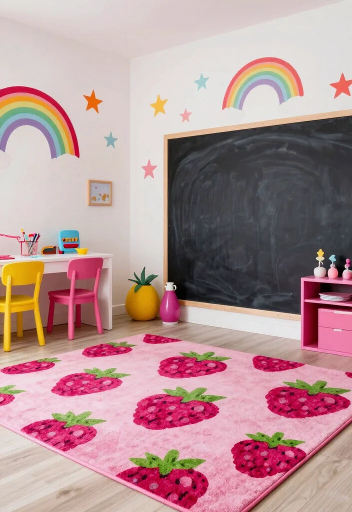 15 Berry Avenue Decals Rug Ideas That Look Super Cute - 5. Raspberry Rainbow Connection 1
