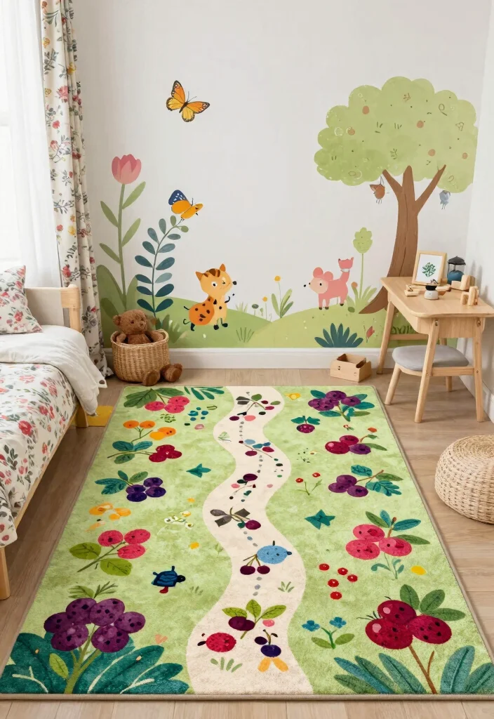 15 Berry Avenue Decals Rug Ideas That Look Super Cute - 7. Whimsical Berry Garden 1
