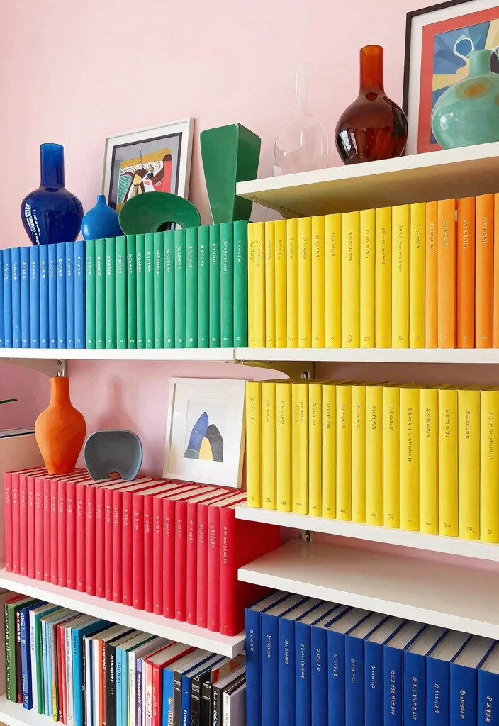 15 Books on Shelf Ideas That Look Styled & Smart 1 15 Books on Shelf Ideas That Look Styled & Smart - 1. Color Coordination 1