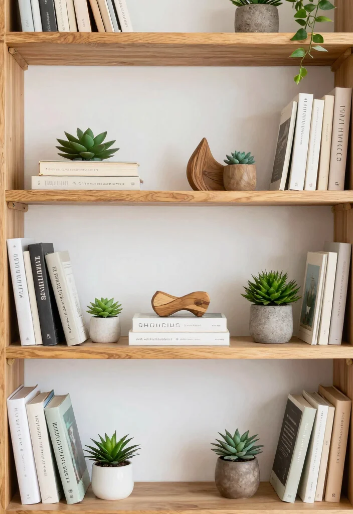 15 Books on Shelf Ideas That Look Styled & Smart 60 15 Books on Shelf Ideas That Look Styled & Smart - 10. Natural Elements 1
