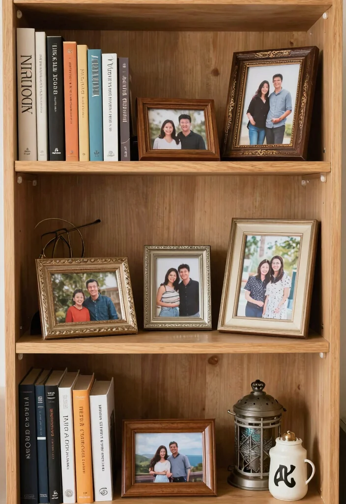 15 Books on Shelf Ideas That Look Styled & Smart 65 15 Books on Shelf Ideas That Look Styled & Smart - 15. Personalized Touch 1