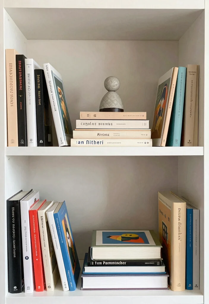 15 Books on Shelf Ideas That Look Styled & Smart 47 15 Books on Shelf Ideas That Look Styled & Smart - 7. Artful Arrangement 1