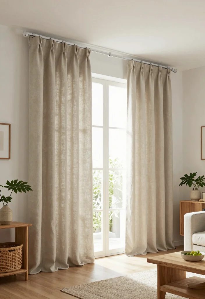 15 Ceiling Track Curtains Ideas for a Sleek Look 61 15 Ceiling Track Curtains Ideas for a Sleek Look - 11. Eco-Friendly Fabrics 1