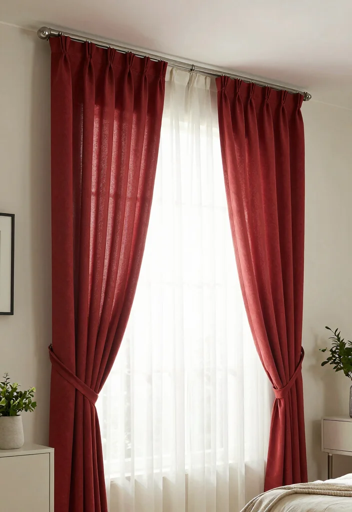 15 Ceiling Track Curtains Ideas for a Sleek Look 64 15 Ceiling Track Curtains Ideas for a Sleek Look - 14. Layered Look 1