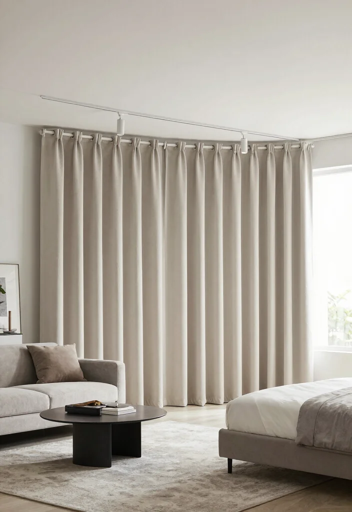 15 Ceiling Track Curtains Ideas for a Sleek Look 65 15 Ceiling Track Curtains Ideas for a Sleek Look - 15. Versatile Styles for Every Room 1