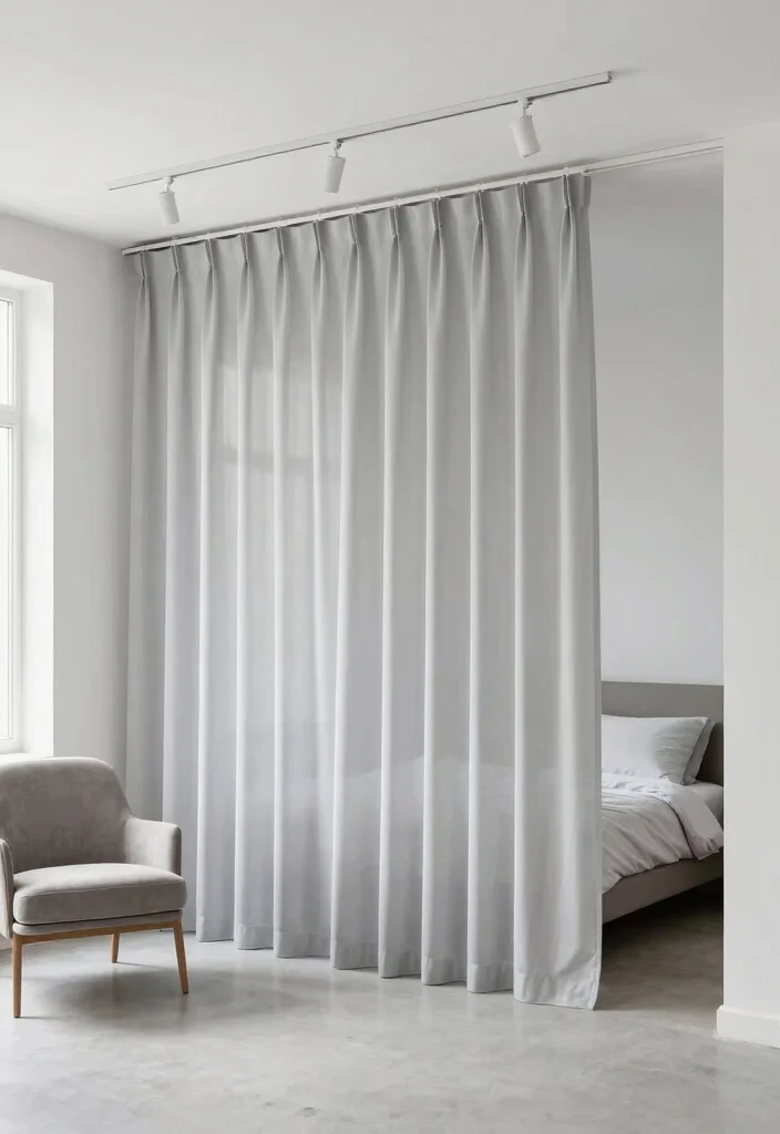 15 Ceiling Track Curtains Ideas for a Sleek Look 25 15 Ceiling Track Curtains Ideas for a Sleek Look - 5. Dual-Function Curtains 1
