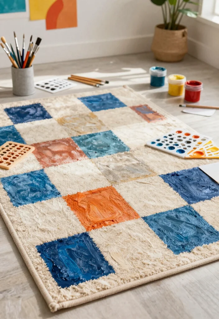 15 Checkered Rug Bedroom Ideas That Feel Trendy & Bold 65 15 Checkered Rug Bedroom Ideas That Feel Trendy & Bold - 15. DIY Checkered Rug Makeover 1