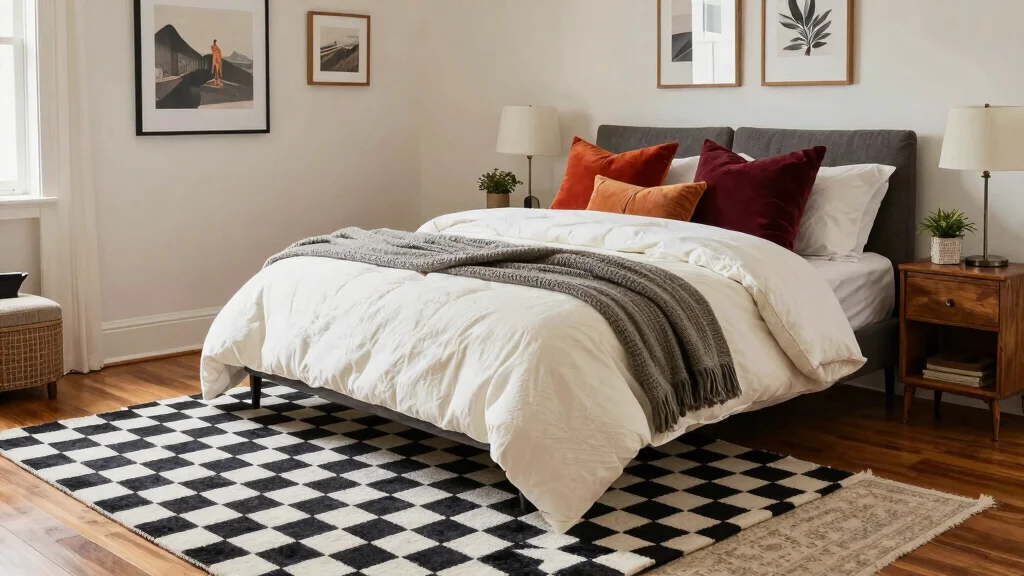 15 Checkered Rug Bedroom Ideas That Feel Trendy & Bold