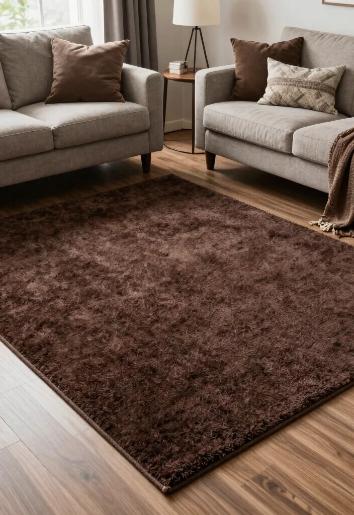 15 Dark Brown Rug Living Room Ideas With Rich Warmth - 15. The Power of Rugs 1