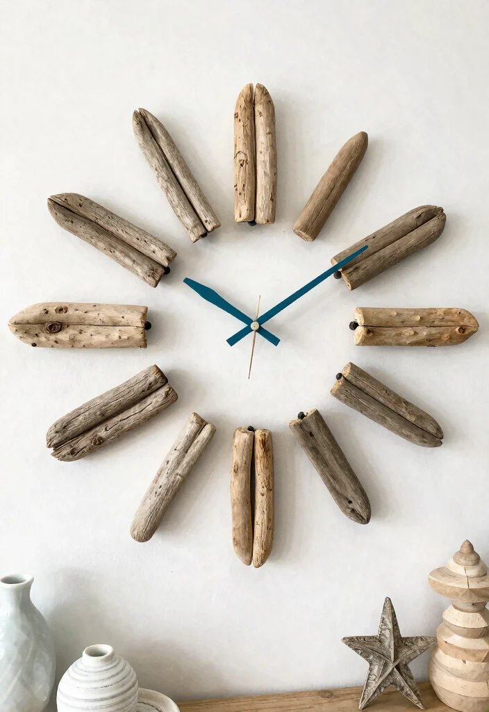 15 Driftwood Wall Decor Ideas With Coastal Charm 51 15 Driftwood Wall Decor Ideas With Coastal Charm - 11. Driftwood Wall Clock 1