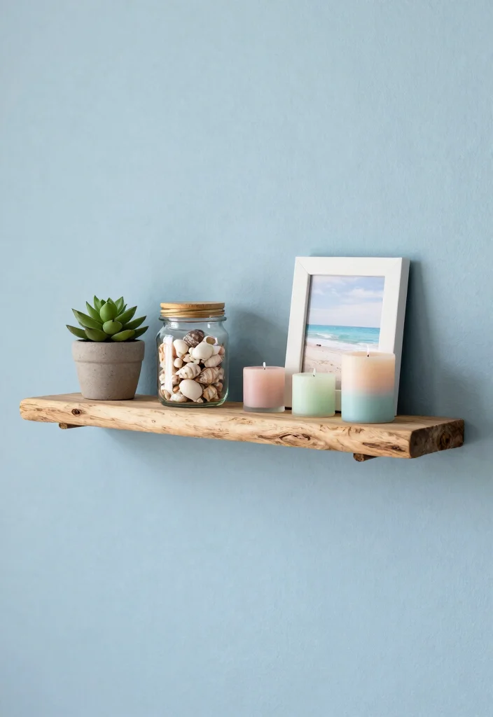 15 Driftwood Wall Decor Ideas With Coastal Charm 3 15 Driftwood Wall Decor Ideas With Coastal Charm - 3. Driftwood Shelf Display 1