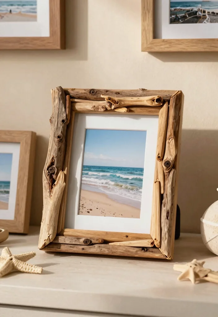 15 Driftwood Wall Decor Ideas With Coastal Charm 17 15 Driftwood Wall Decor Ideas With Coastal Charm - 7. Driftwood Picture Frame 1
