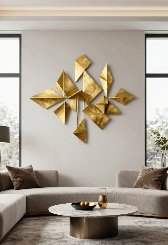 15 Gold Wall Decor Ideas That Add Instant Glam - 13. Gold Articulated Wall Decor 1