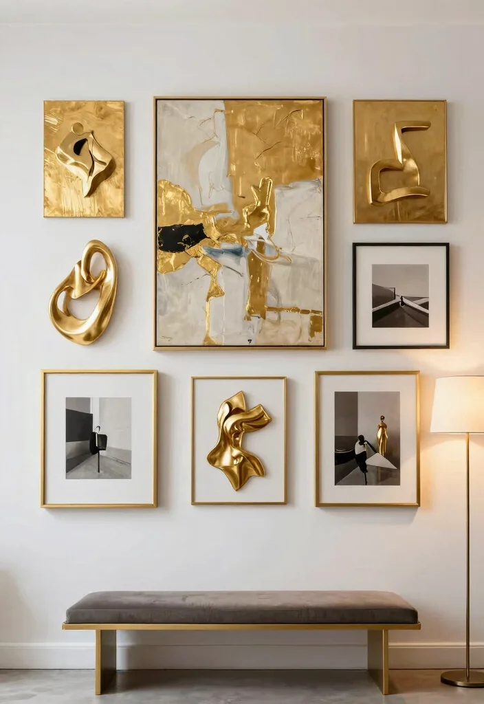 15 Gold Wall Decor Ideas That Add Instant Glam - 2. Stunning Gold Wall Art 1