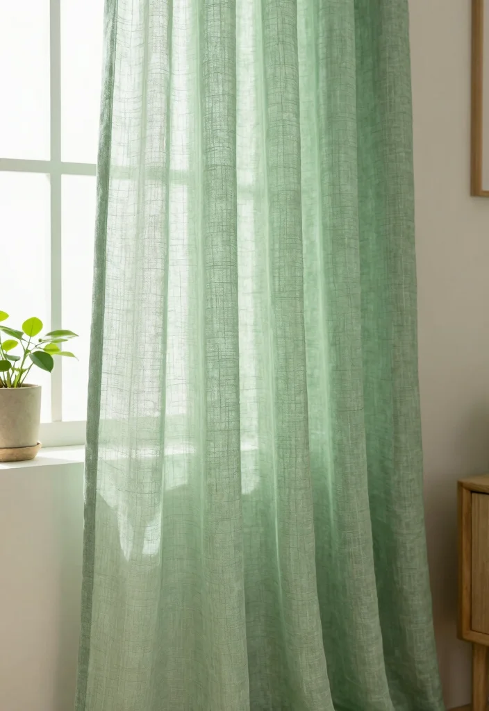 15 Green Sheer Curtains Ideas for Soft Natural Light - 2. Eco-Friendly Materials 1
