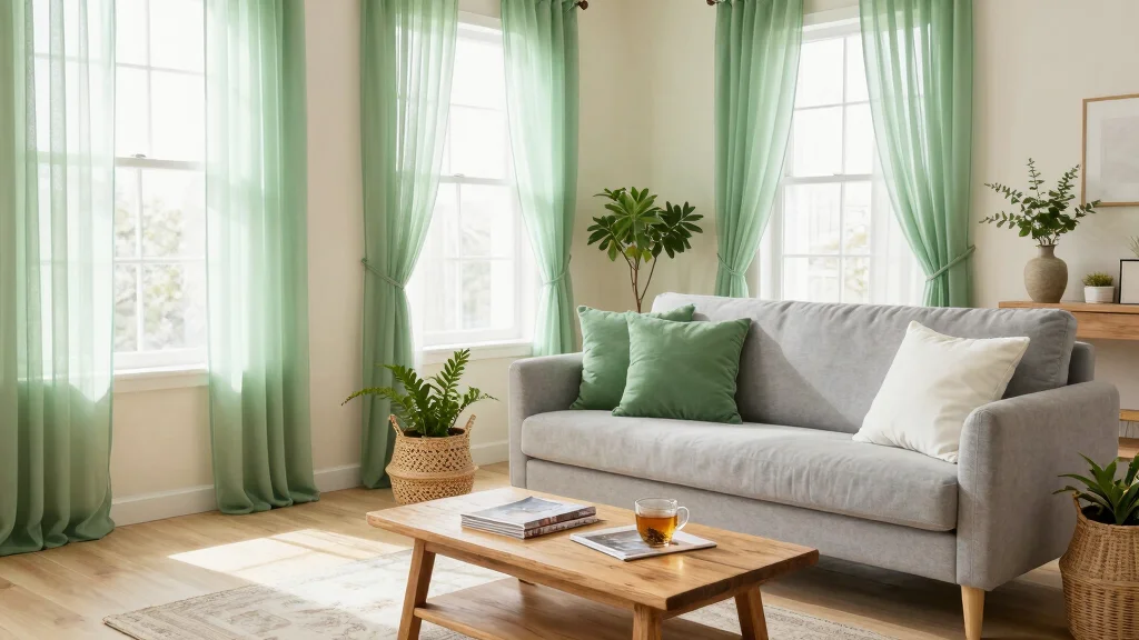 15 Green Sheer Curtains Ideas for Soft Natural Light