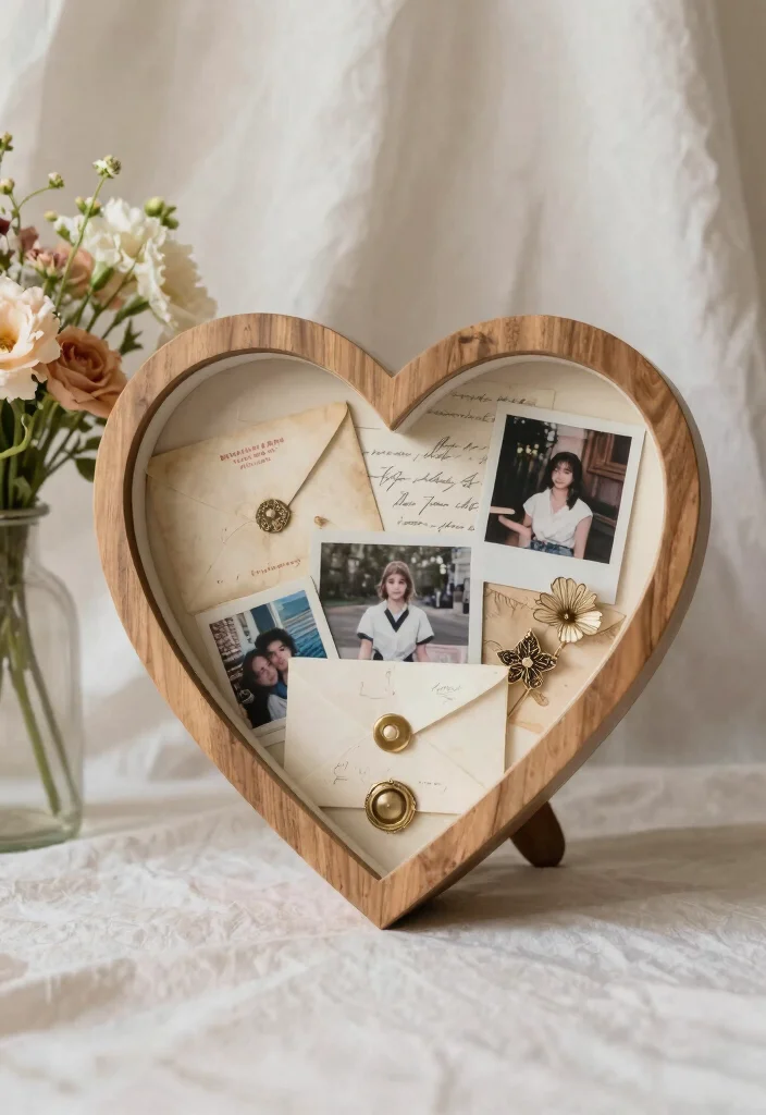 15 Heart Shape Wall Decor Ideas That Feel Sweet & Romantic - 14. Heart-Shaped Shadow Box Frame 1