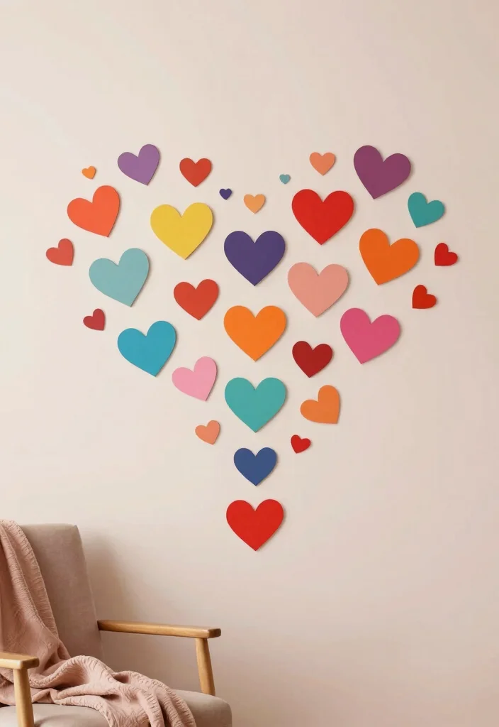 15 Heart Shape Wall Decor Ideas That Feel Sweet & Romantic - 7. Wall Decals for a Love-Filled Space 1