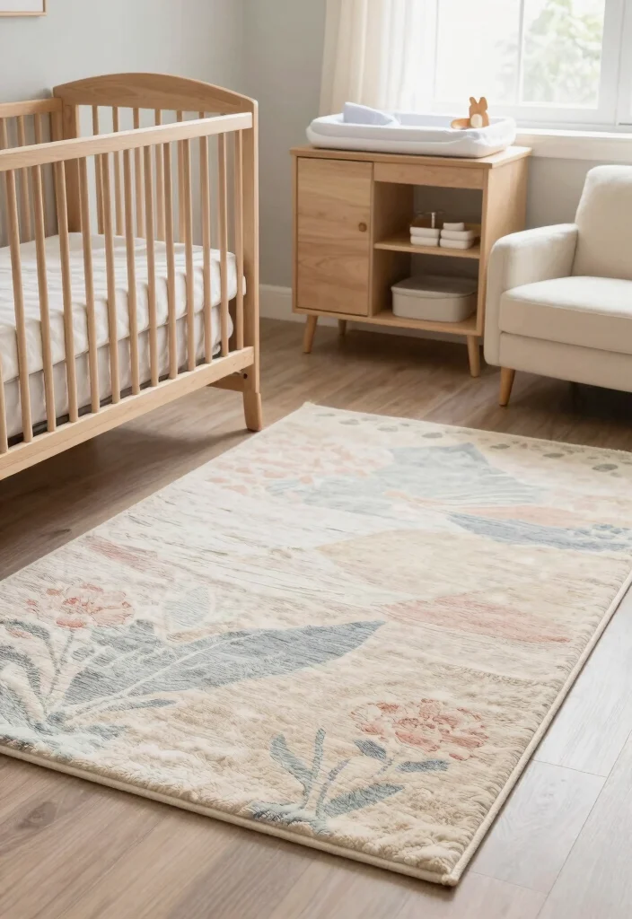 15 Nursery Area Rug Ideas That Feel Soft & Sweet 1 15 Nursery Area Rug Ideas That Feel Soft & Sweet - 1. Organic Cotton Delight 1