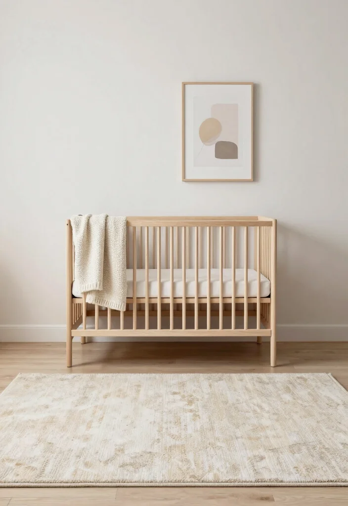 15 Nursery Area Rug Ideas That Feel Soft & Sweet 16 15 Nursery Area Rug Ideas That Feel Soft & Sweet - 6. Minimalist Design with Neutral Tones 1