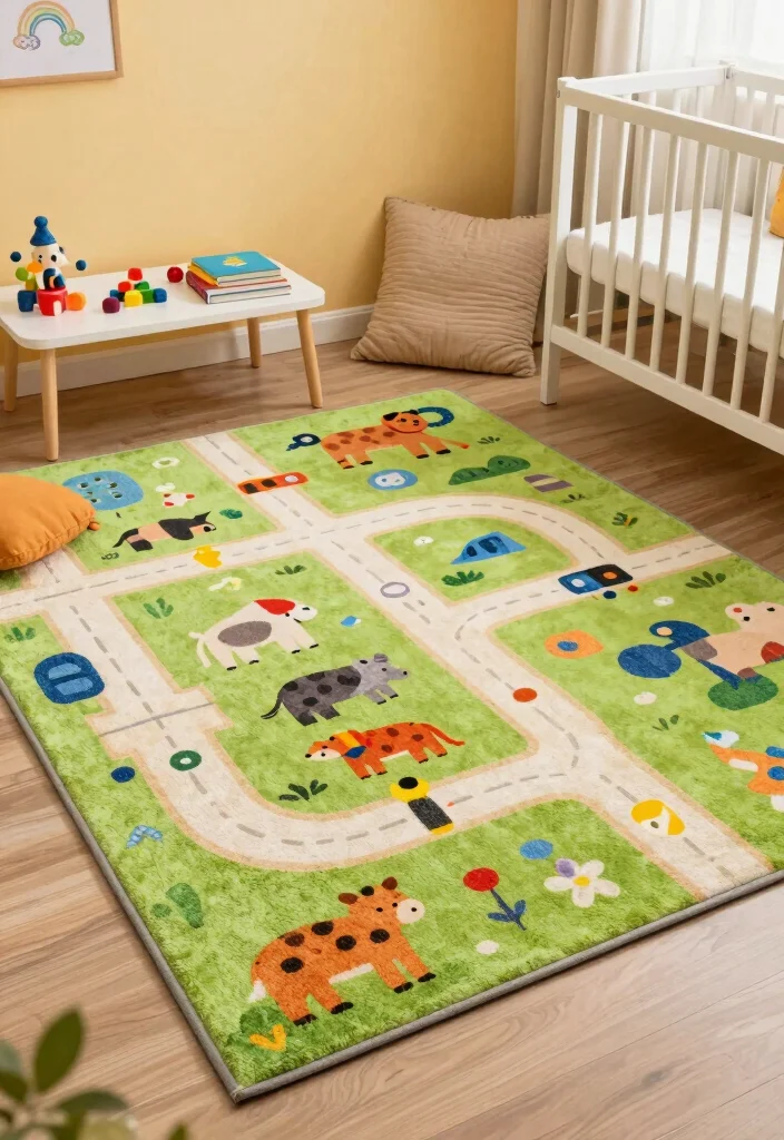 15 Nursery Area Rug Ideas That Feel Soft & Sweet 28 15 Nursery Area Rug Ideas That Feel Soft & Sweet - 8. Play Mat Combos 1